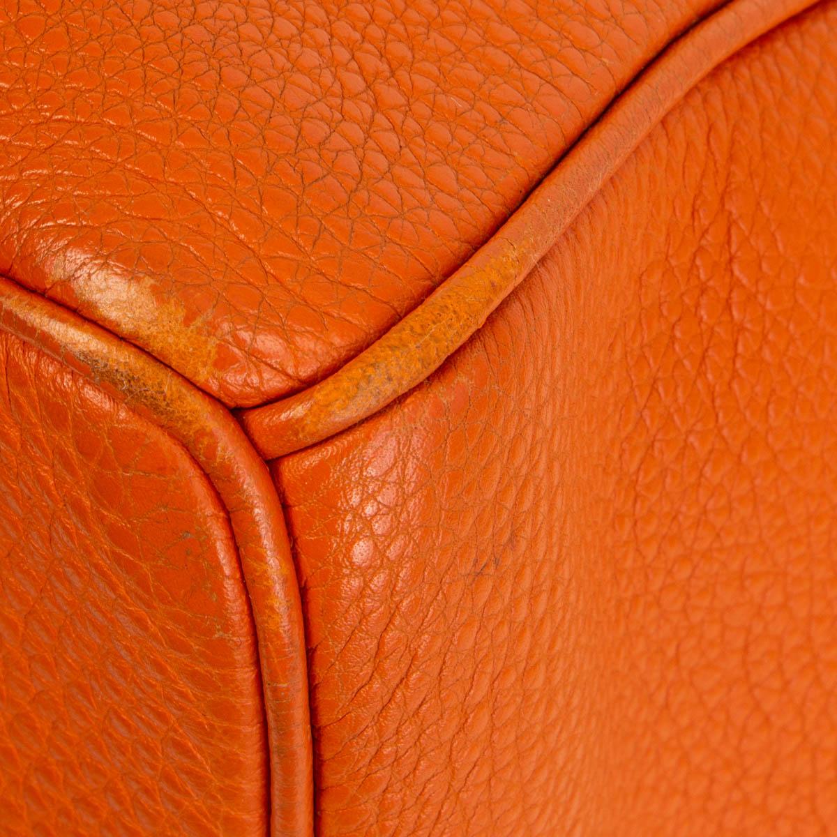 HERMES orange Clemence leather BIRKIN 35 Tote Bag Gold 6