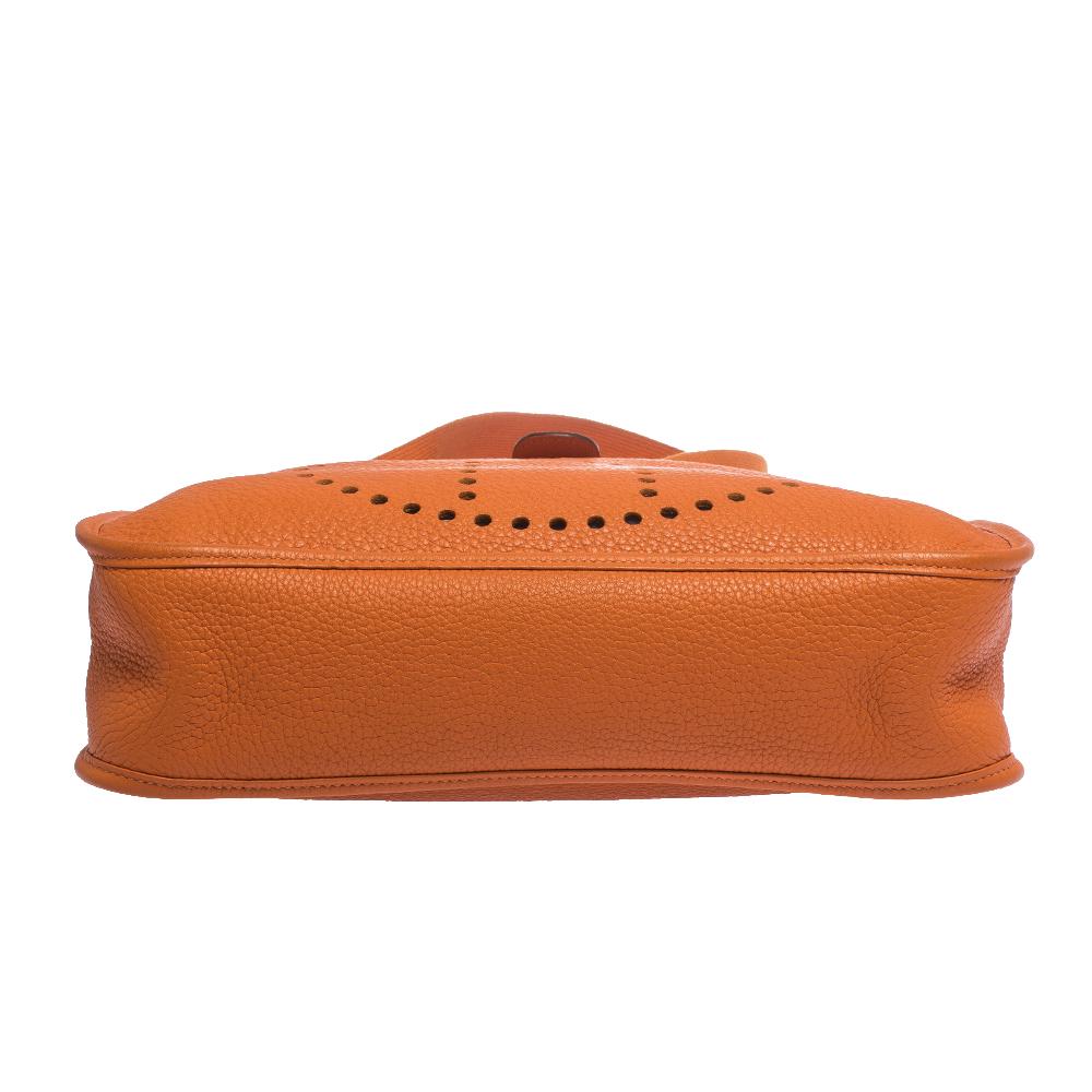 Hermes Orange Clemence Leather Evelyne III GM Bag 1