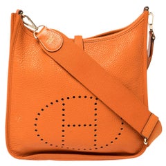 Hermès Orange Clemence Leather Evelyne III PM Bag