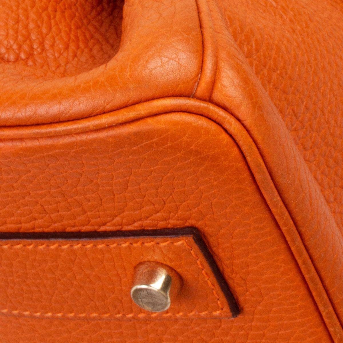 HERMES orange Clemence leather & Gold JPG I SHOULDER BIRKIN Bag 4