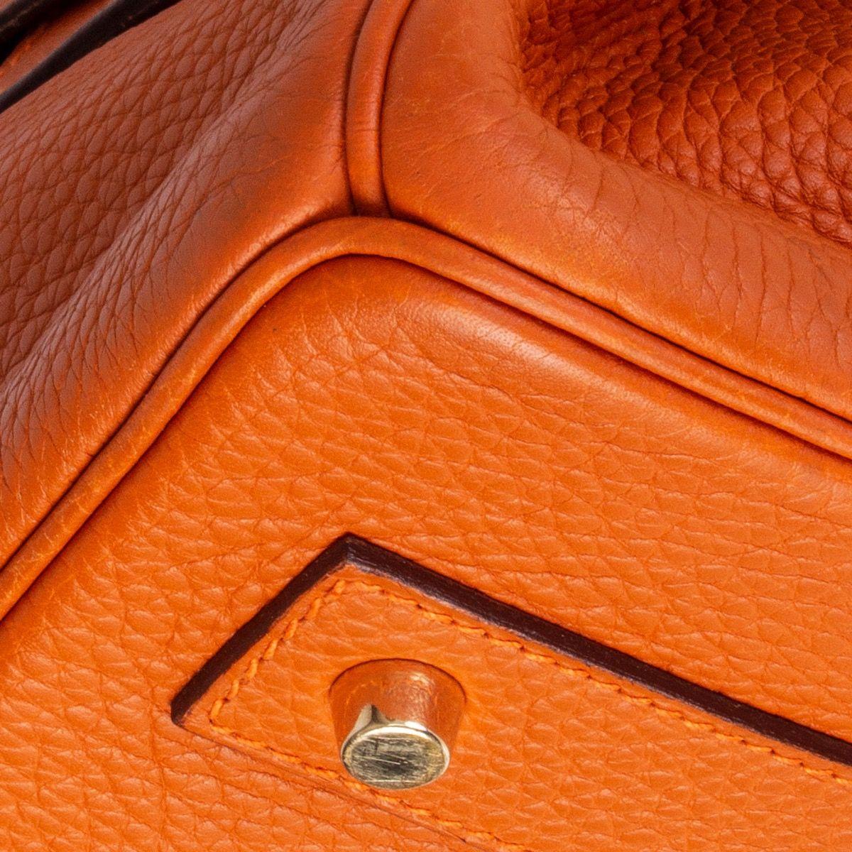 HERMES orange Clemence leather & Gold JPG I SHOULDER BIRKIN Bag 5
