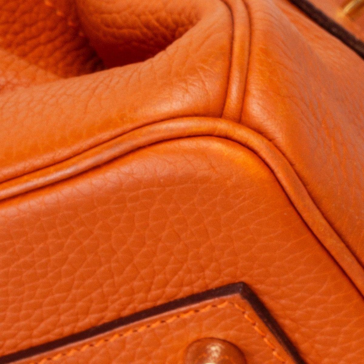 HERMES orange Clemence leather & Gold JPG I SHOULDER BIRKIN Bag 6