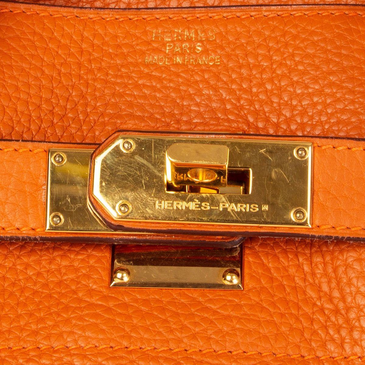 Women's HERMES orange Clemence leather & Gold JPG I SHOULDER BIRKIN Bag