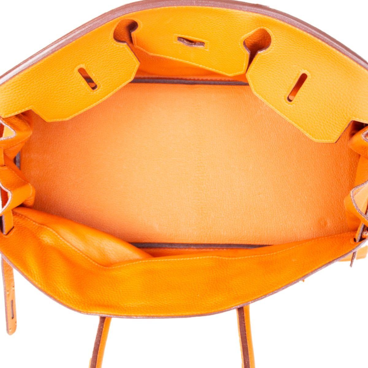 HERMES orange Clemence leather & Gold JPG I SHOULDER BIRKIN Bag 2
