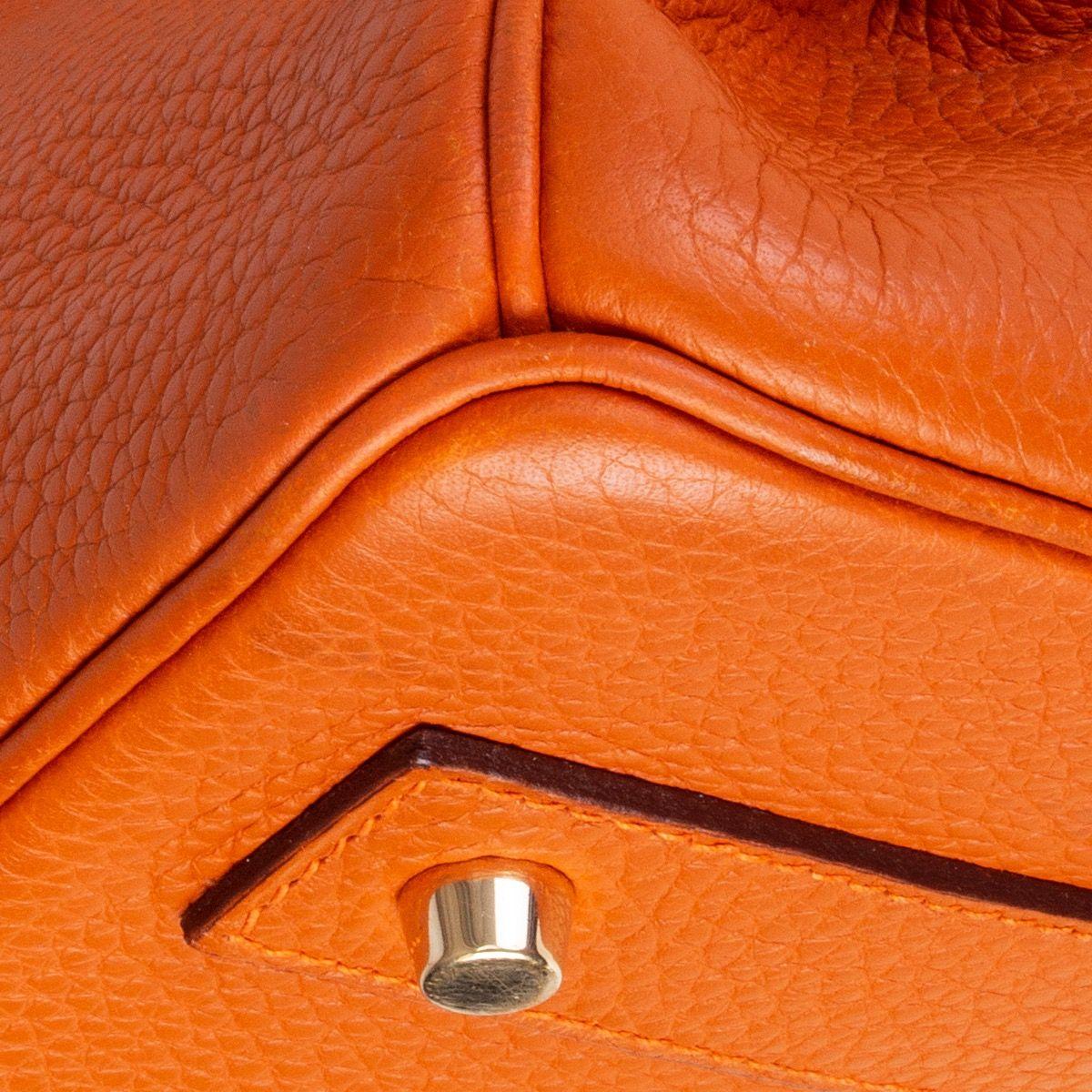 HERMES orange Clemence leather & Gold JPG I SHOULDER BIRKIN Bag 3