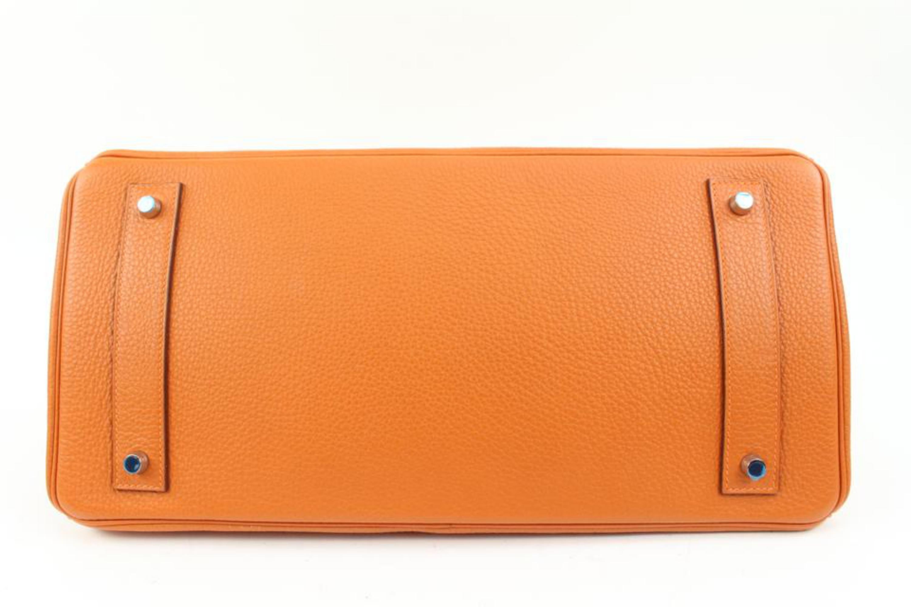 Hermès Orange Clemence Leather JPG Birkin 42 Shoulder Bag s214h67 5