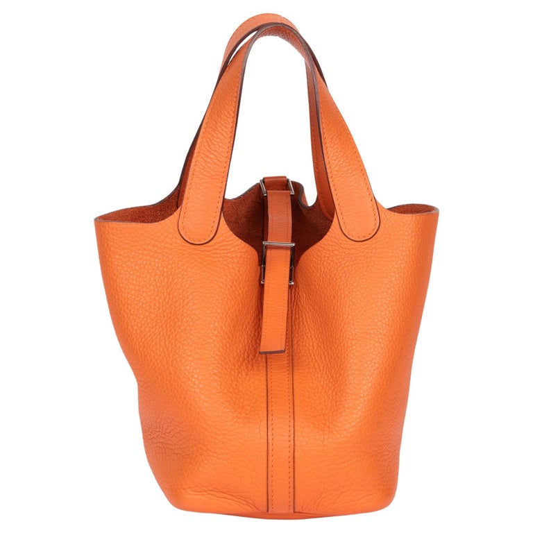 Hermès Orange Clemence Leather Picotin 18