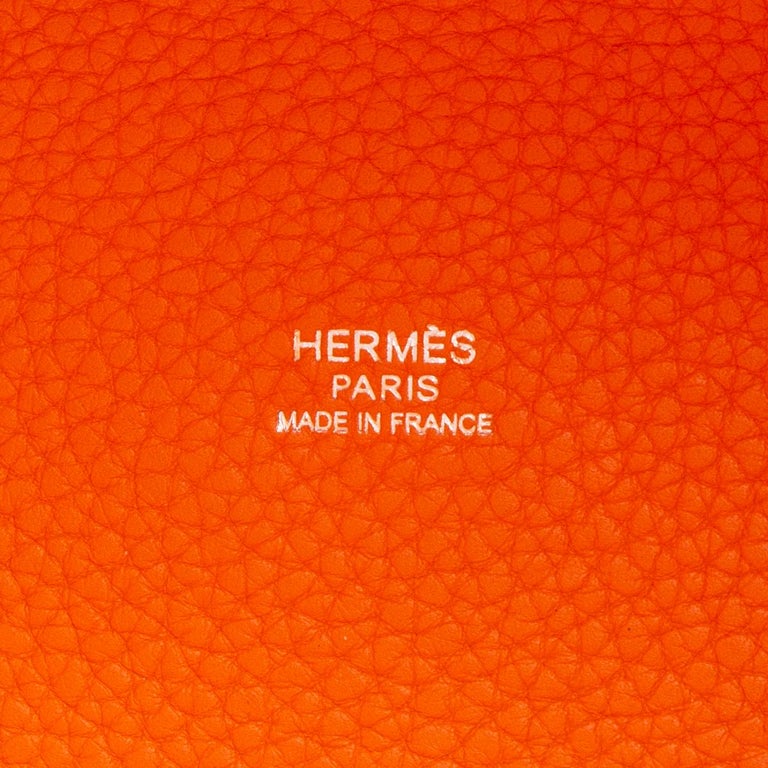 HERMES orange Clemence leather PICOTIN 26 Bucket Bag at 1stDibs ...