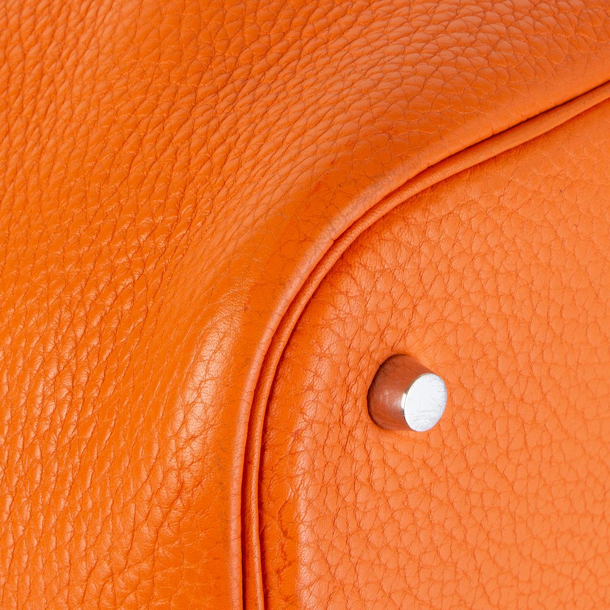 Orange HERMES orange Clemence leather PICOTIN 26 Bucket Bag