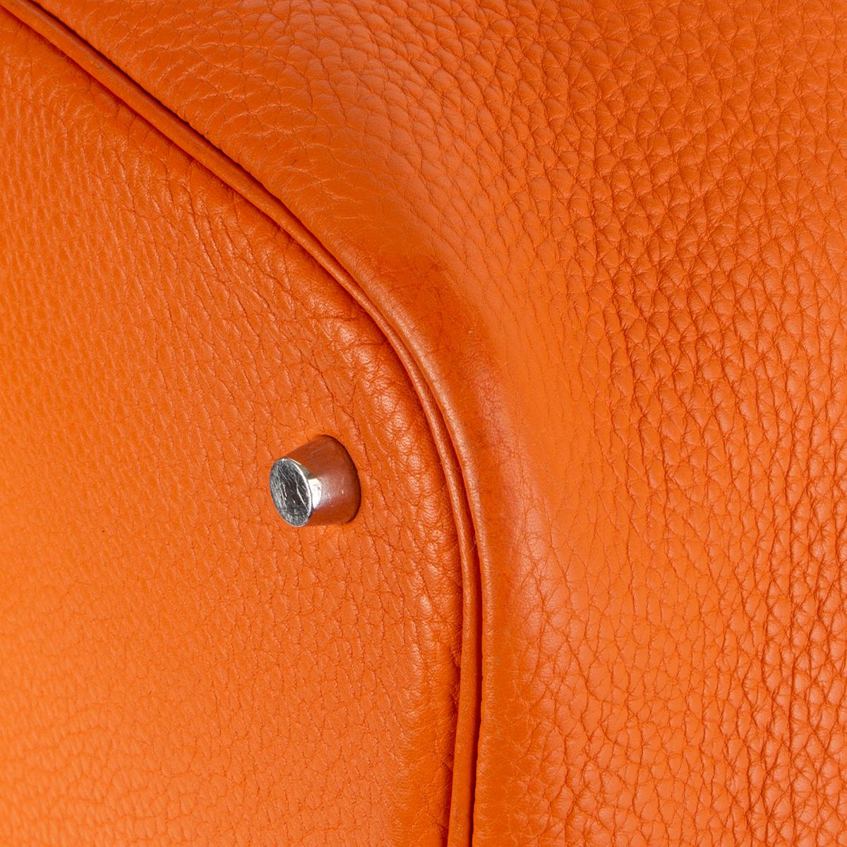 HERMES orange Clemence leather PICOTIN 26 Bucket Bag 1