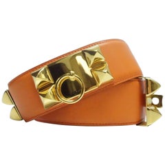Hermes Orange Collier De Chien Belt GHW, 1997