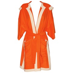 HERMES Orange cotton and silk Bathrobe - New