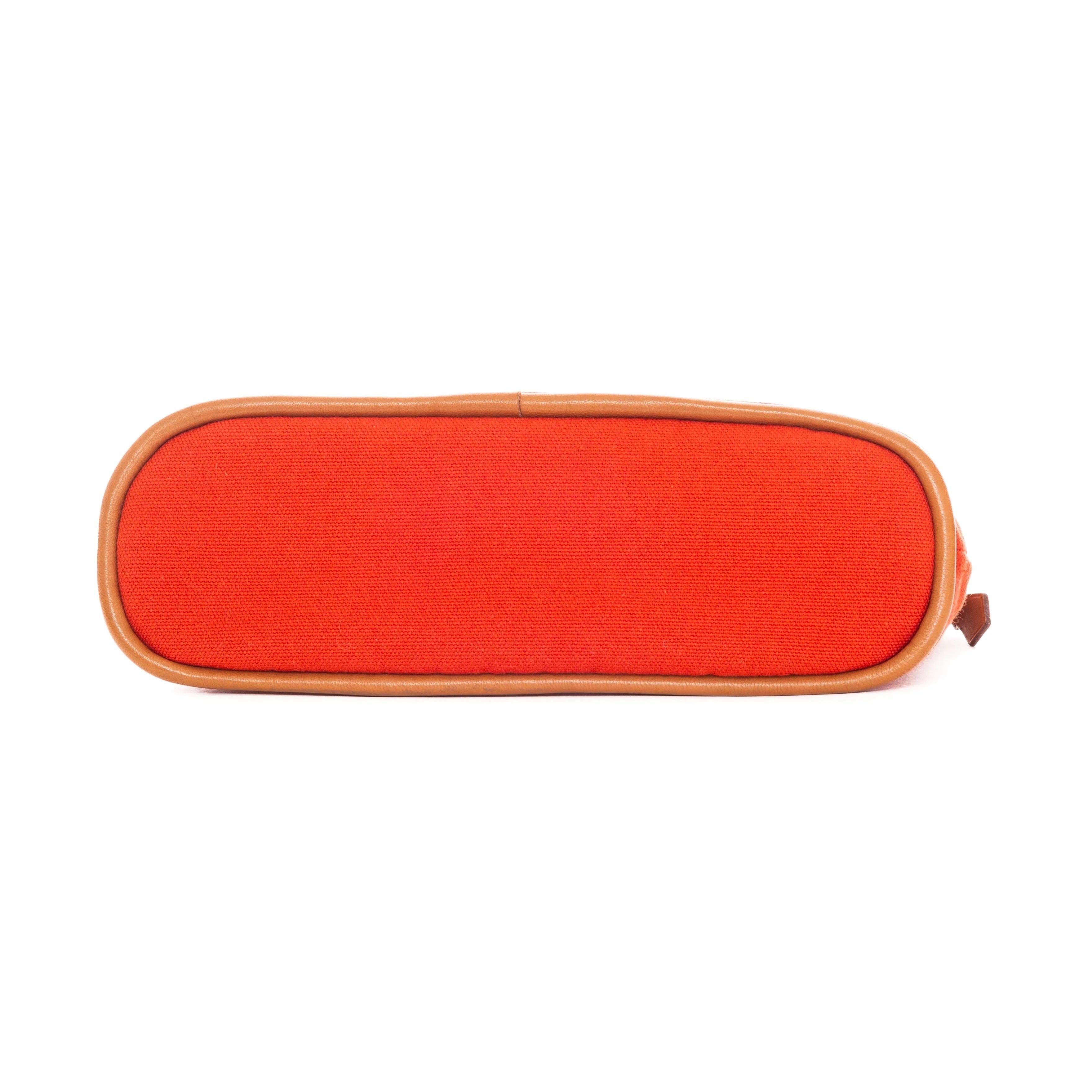 Women's or Men's Hermès Orange Cotton Mini Bolide Case