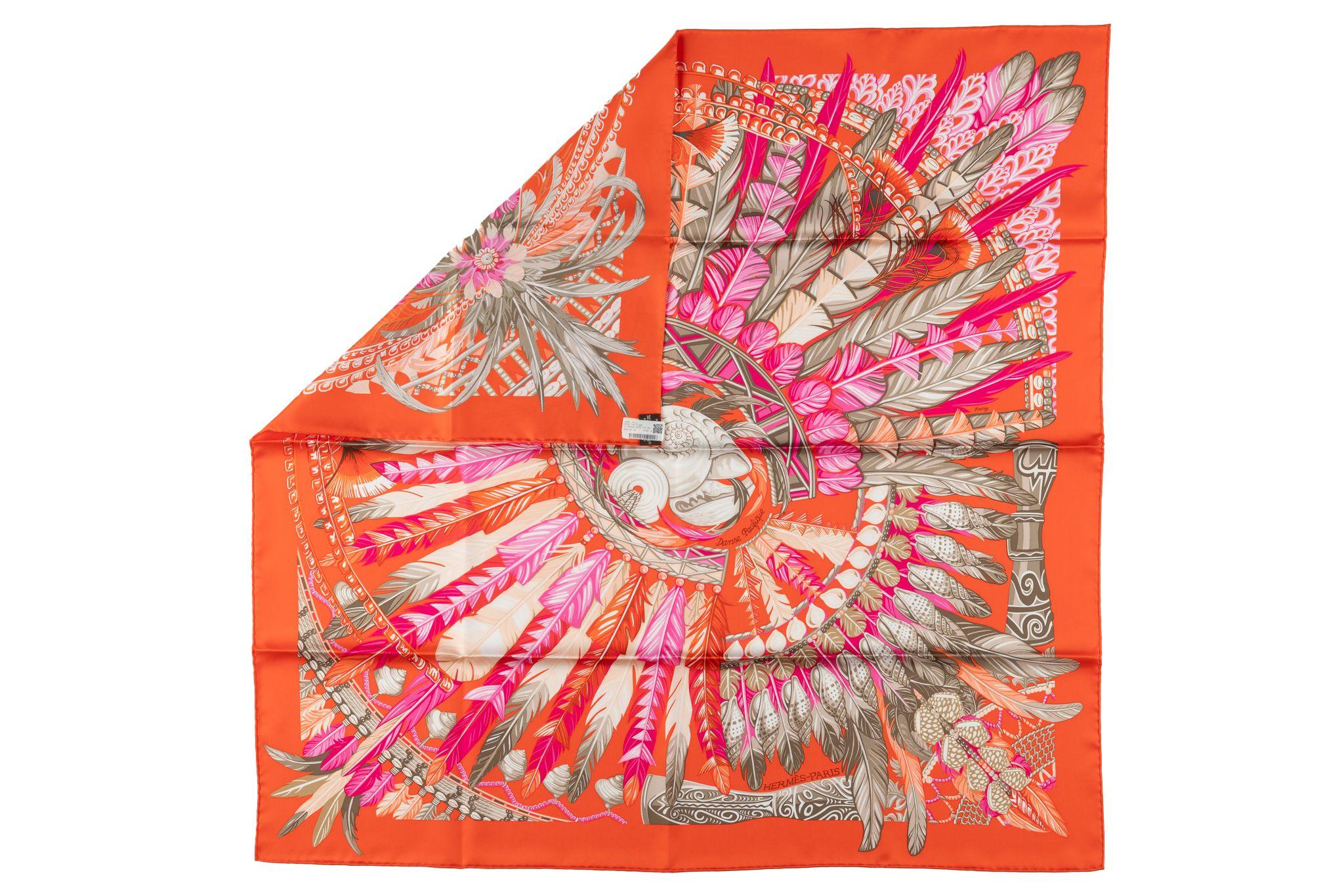 Hermès “Orange Dance Pacifique“ Scarf In New Condition For Sale In West Hollywood, CA