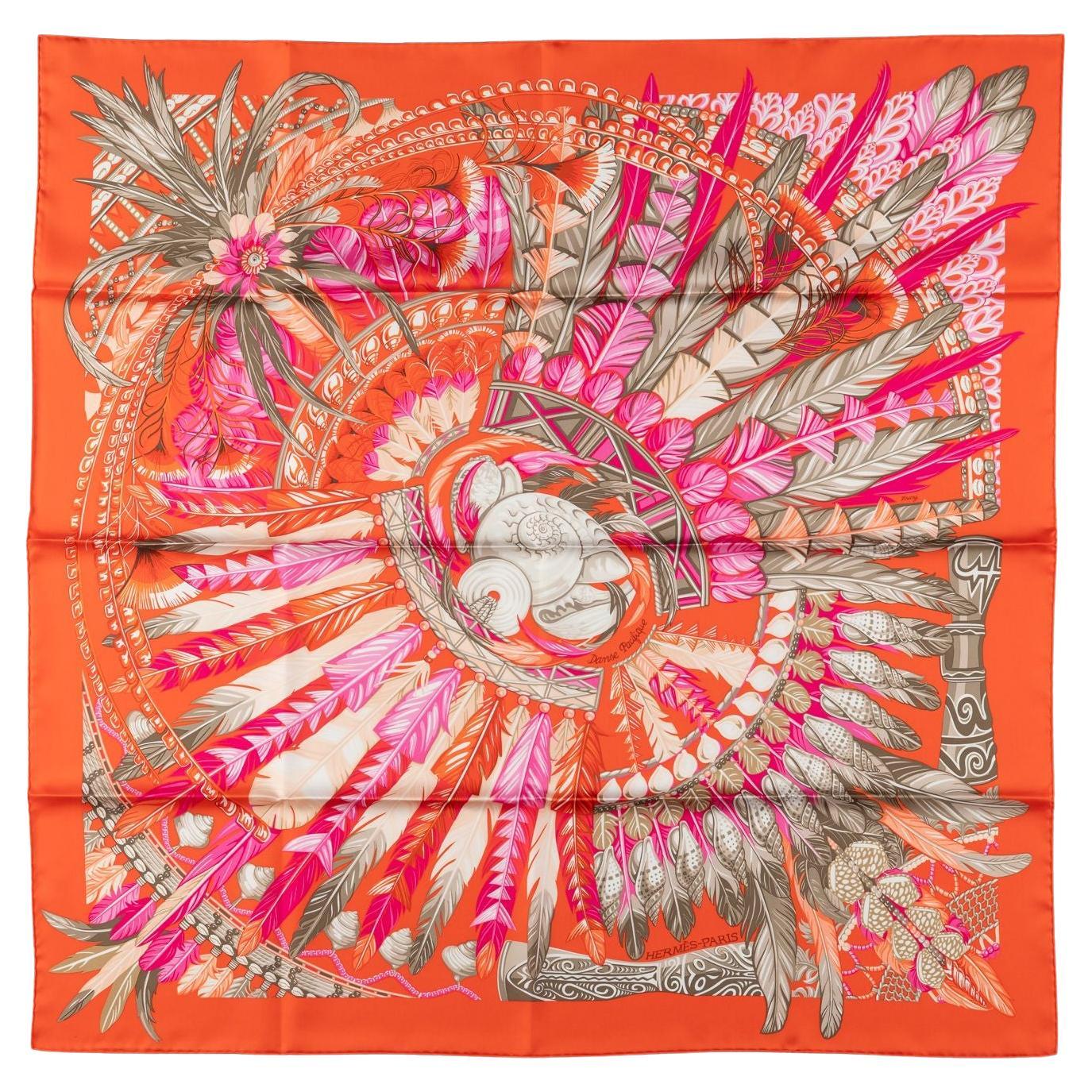 Hermès “Orange Dance Pacifique“ Scarf For Sale
