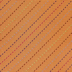 Hermes Orange Diagonal Stripe Pattern Silk Classic Tie