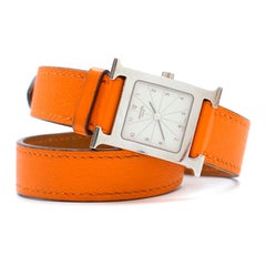 Hermes Orange Double-Strap Watch