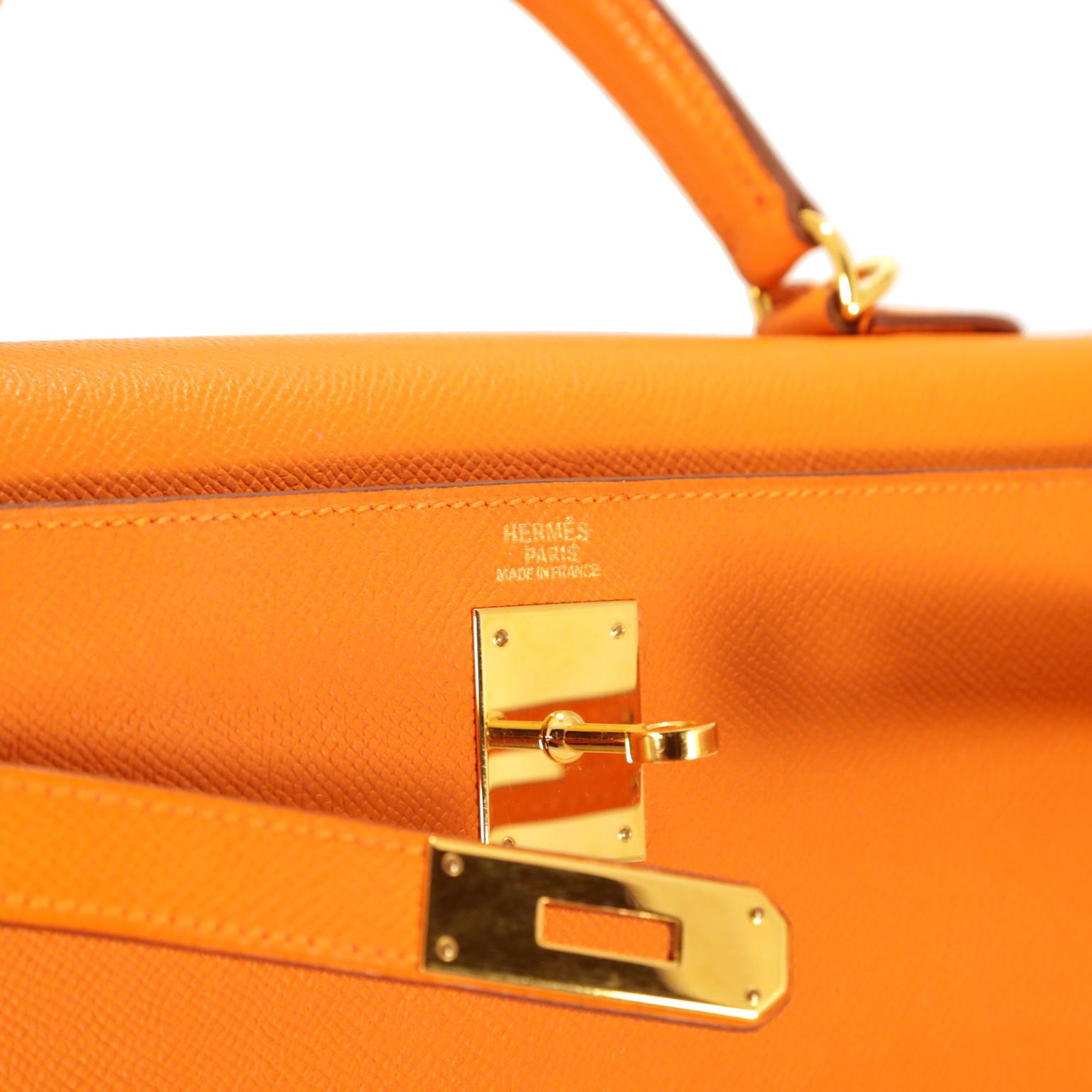 Women's Hermès Orange Epsom 32 cm Kelly Sellier