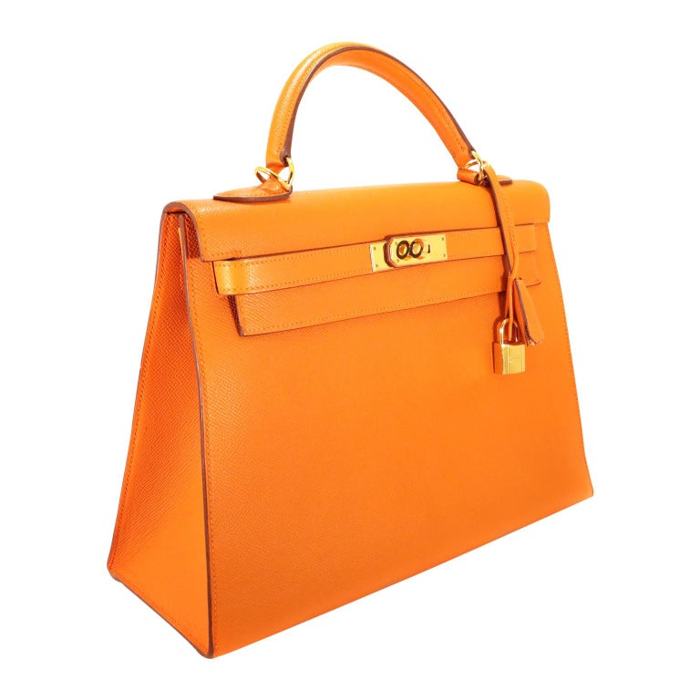 Hermès Orange Epsom 32 cm Kelly Sellier at 1stDibs