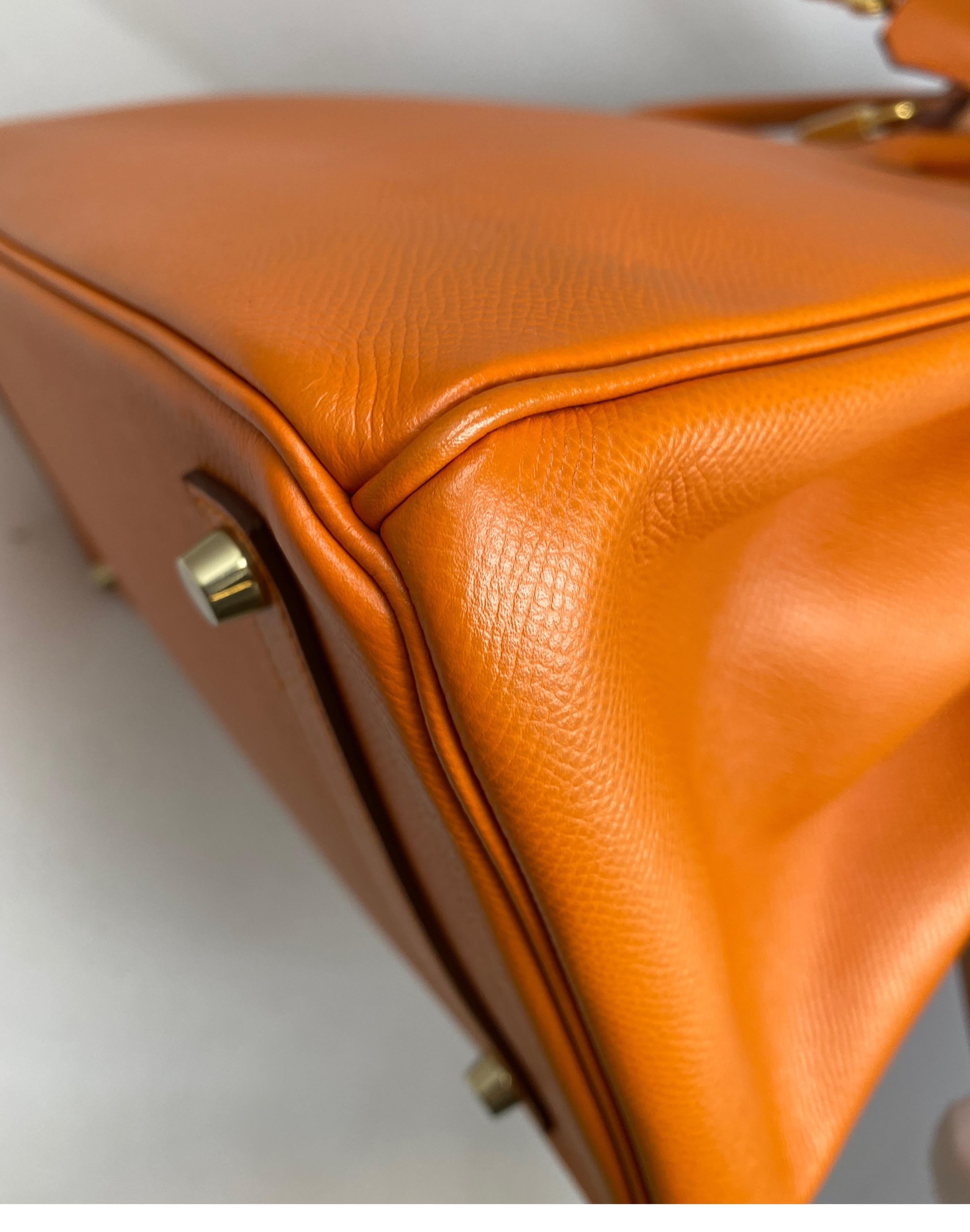 Hermes Orange Epsom Birkin 35 Bag 4
