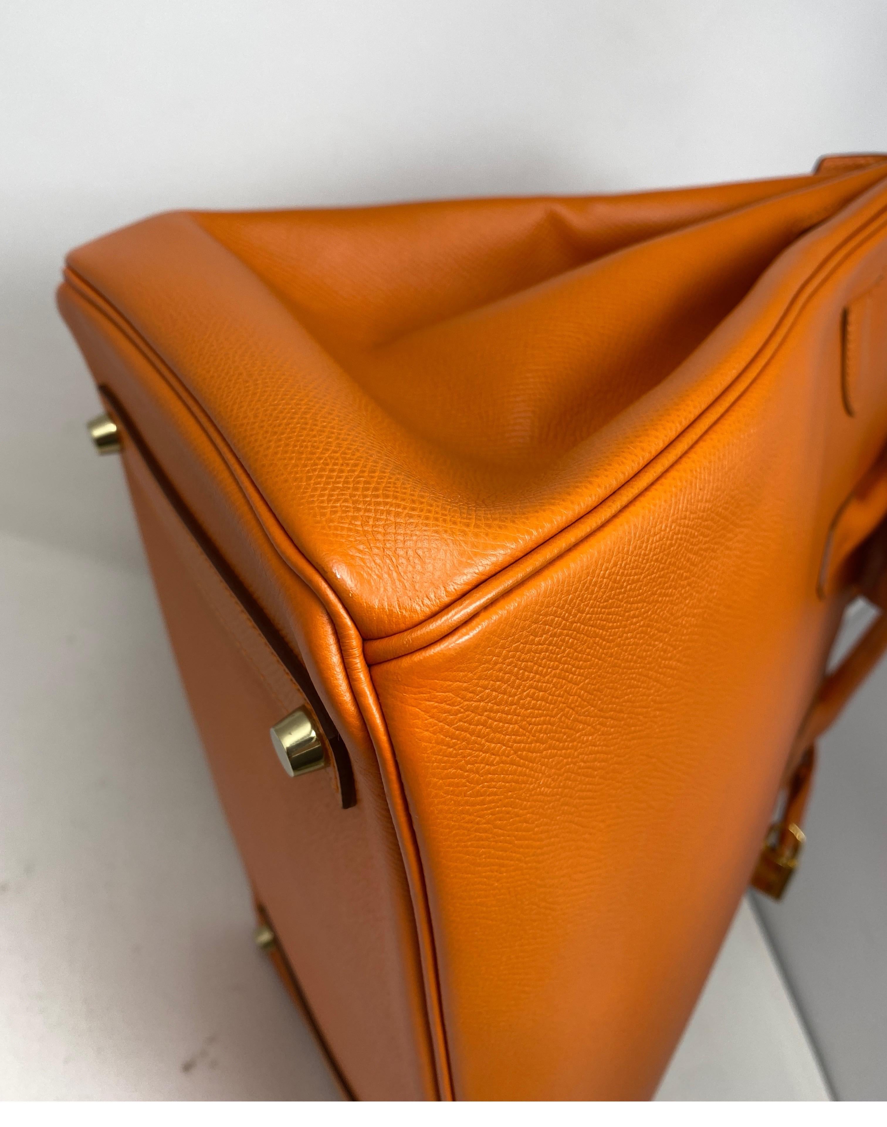 Hermes Orange Epsom Birkin 35 Bag 5