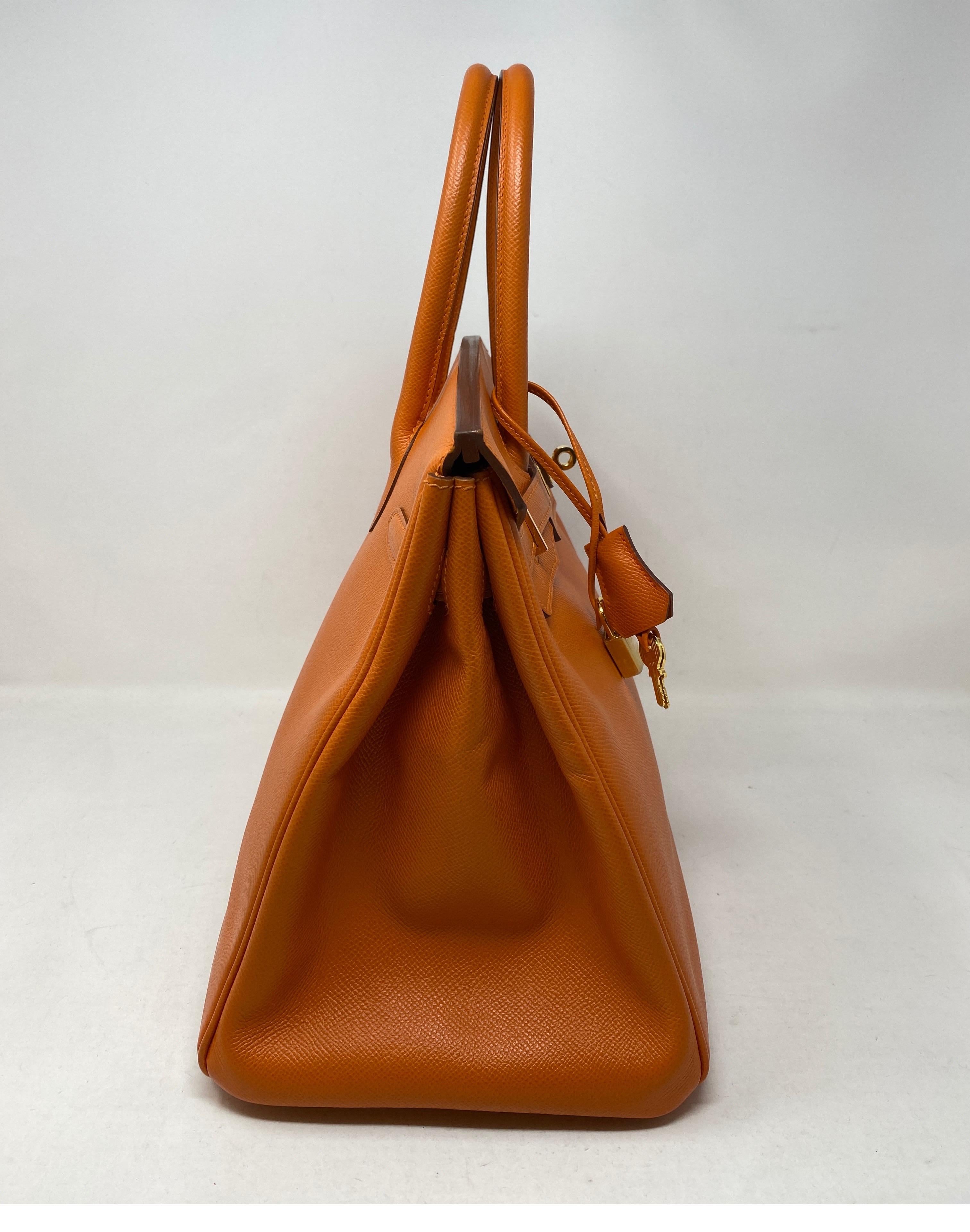 Hermes Orange Epsom Birkin 35 Bag In Excellent Condition In Athens, GA