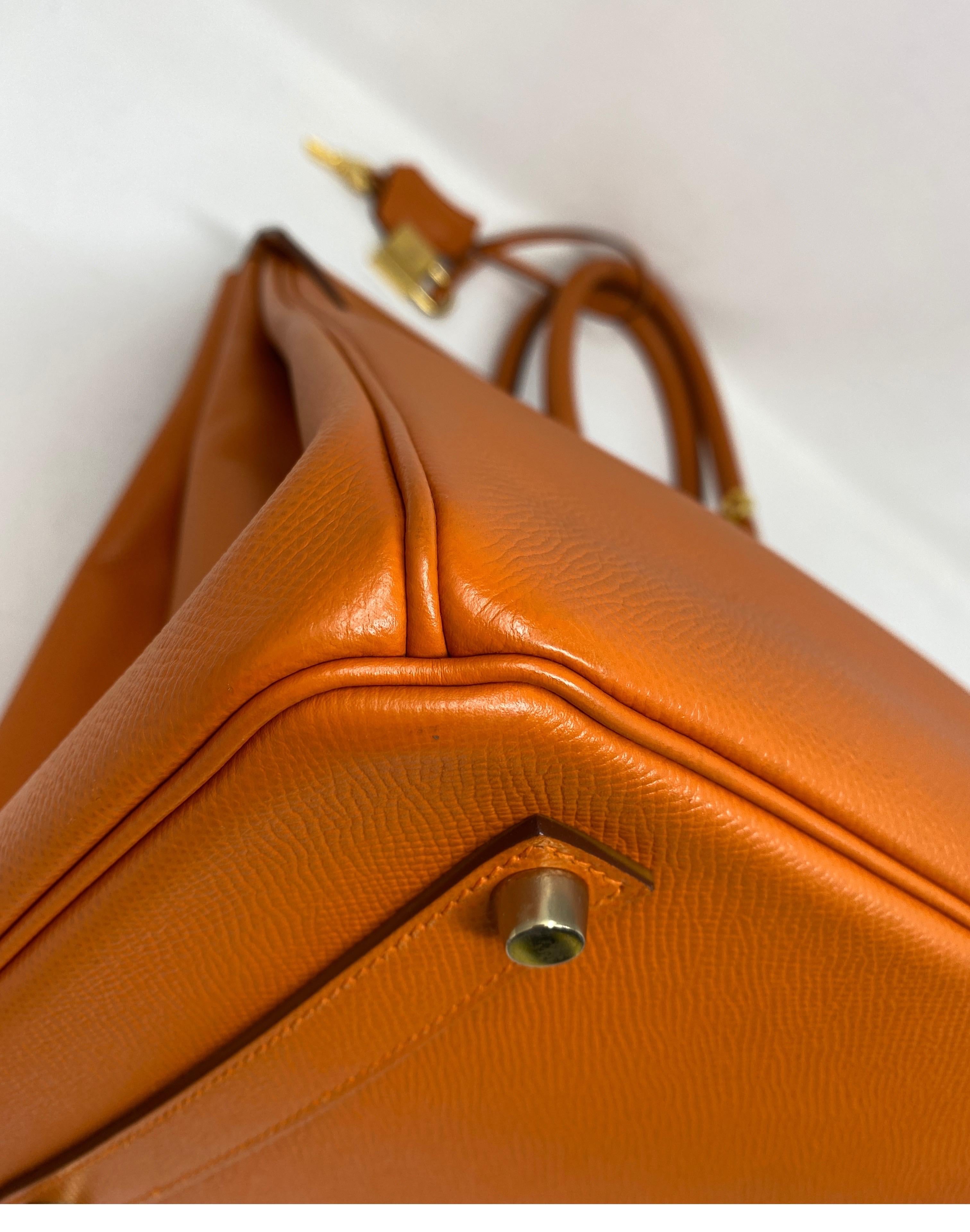 Hermes Orange Epsom Birkin 35 Bag 2