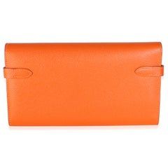 Hermès Orange Epsom Kelly Longue Wallet PHW