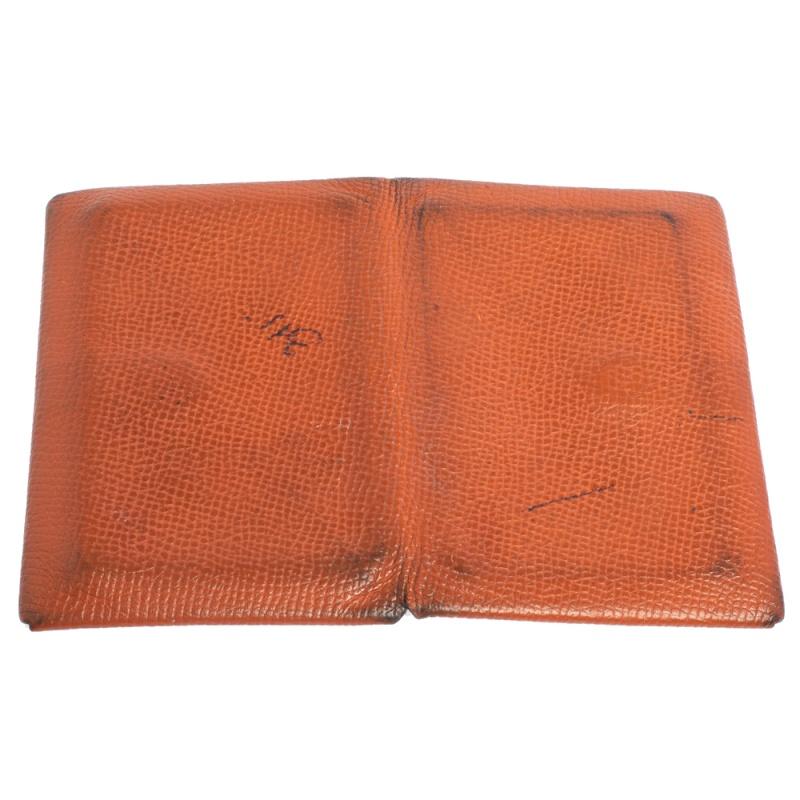 Hermès Orange Epsom Leather Calvi Card Holder For Sale 4