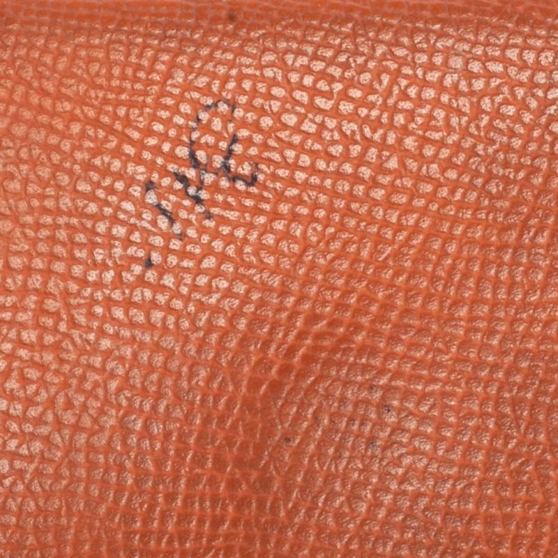 Hermès Orange Epsom Leather Calvi Card Holder For Sale 2
