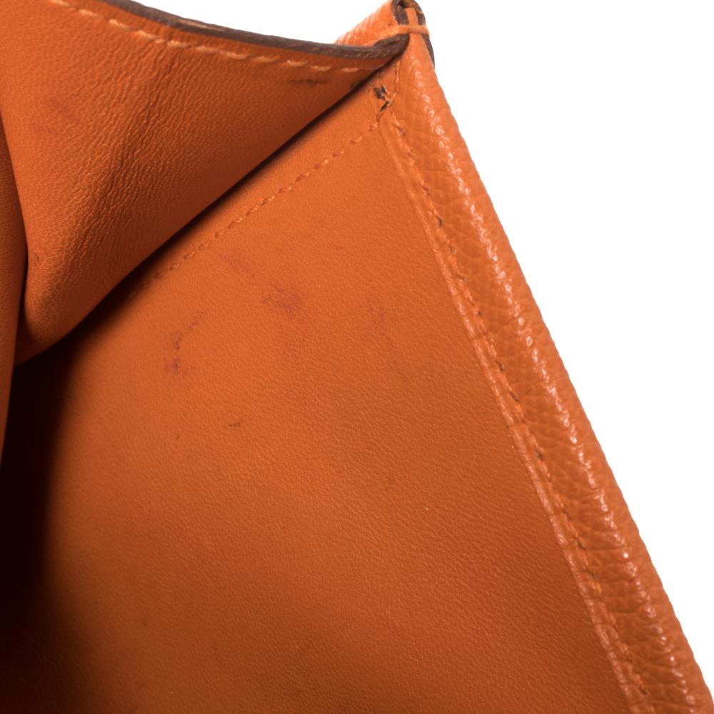 Hermes Orange Epsom Leather Elan Jige 29 Clutch 6