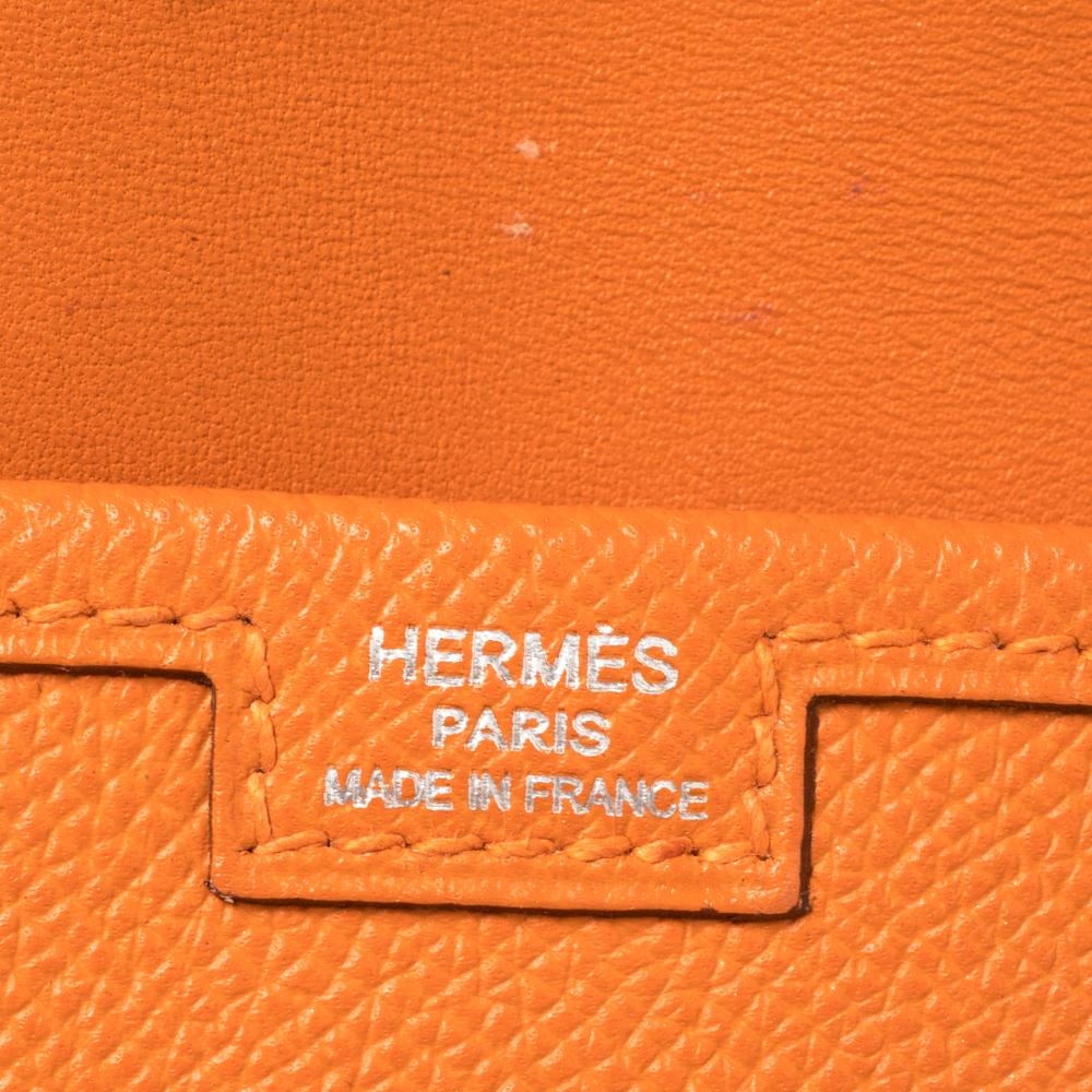 Hermes Orange Epsom Leather Elan Jige 29 Clutch 7