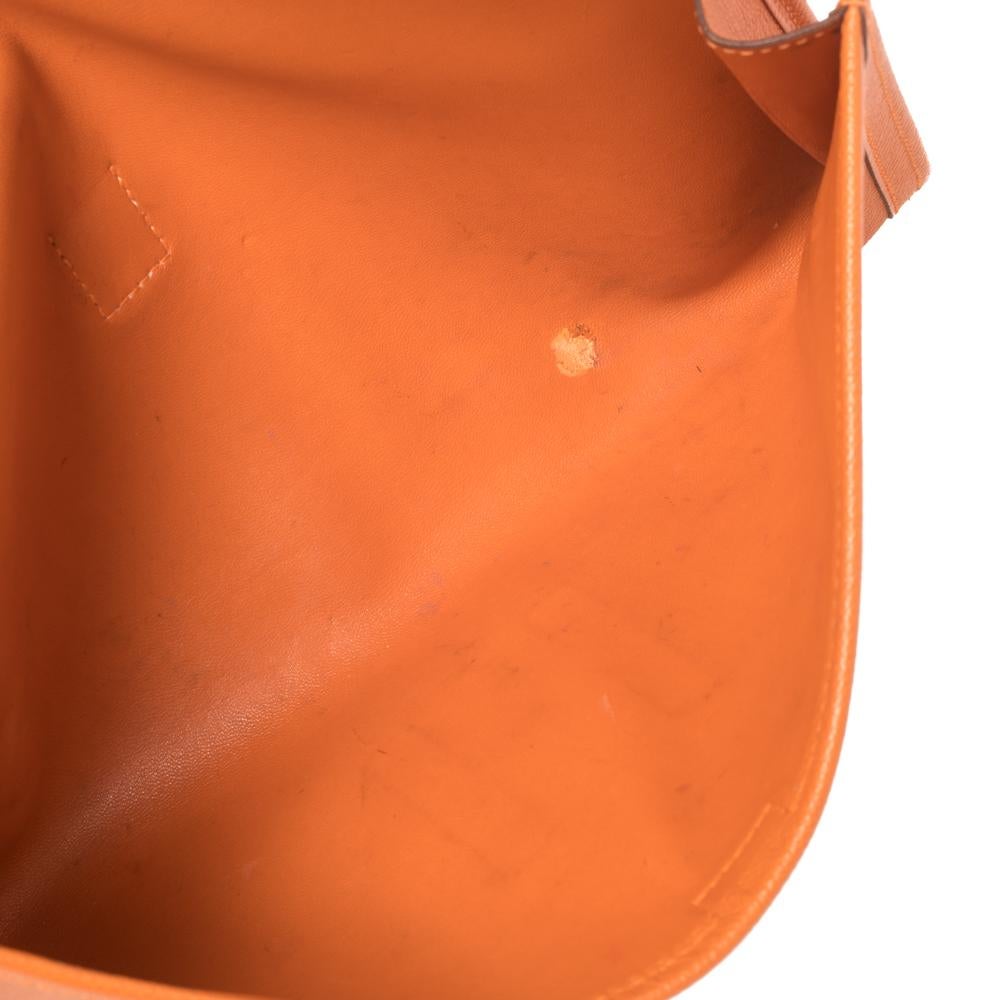 Hermes Orange Epsom Leather Elan Jige 29 Clutch 8
