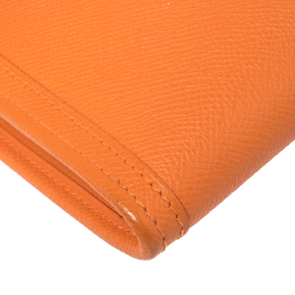 Hermes Orange Epsom Leather Elan Jige 29 Clutch 2