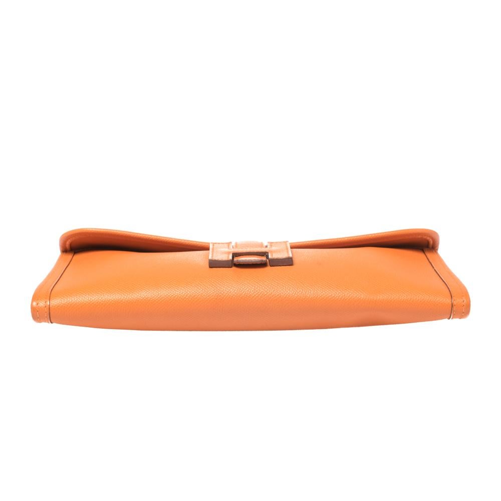 Hermes Orange Epsom Leather Elan Jige 29 Clutch 3
