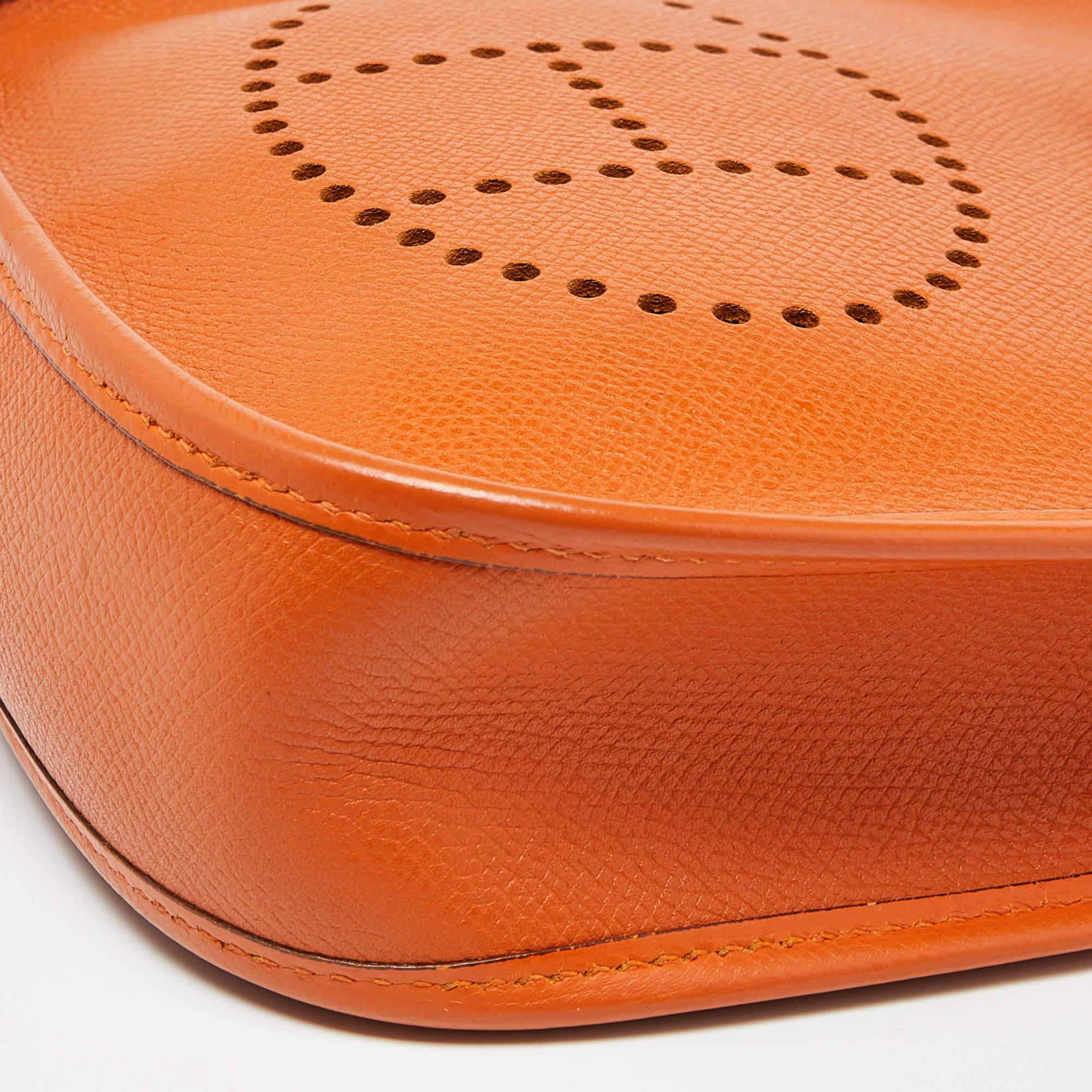 Hermès Orange Epsom Leather Evelyne TPM Bag 7