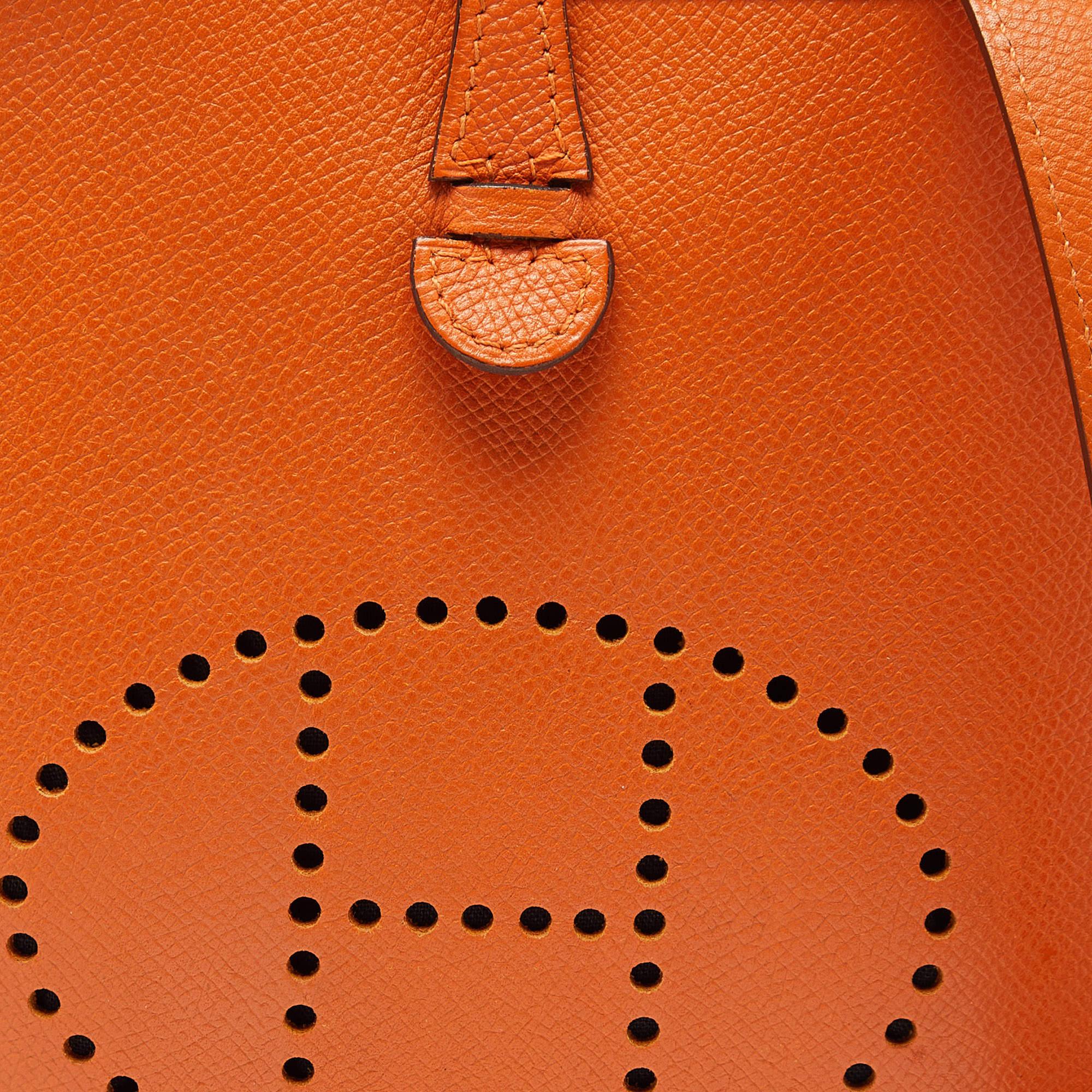 Women's Hermès Orange Epsom Leather Evelyne TPM Bag