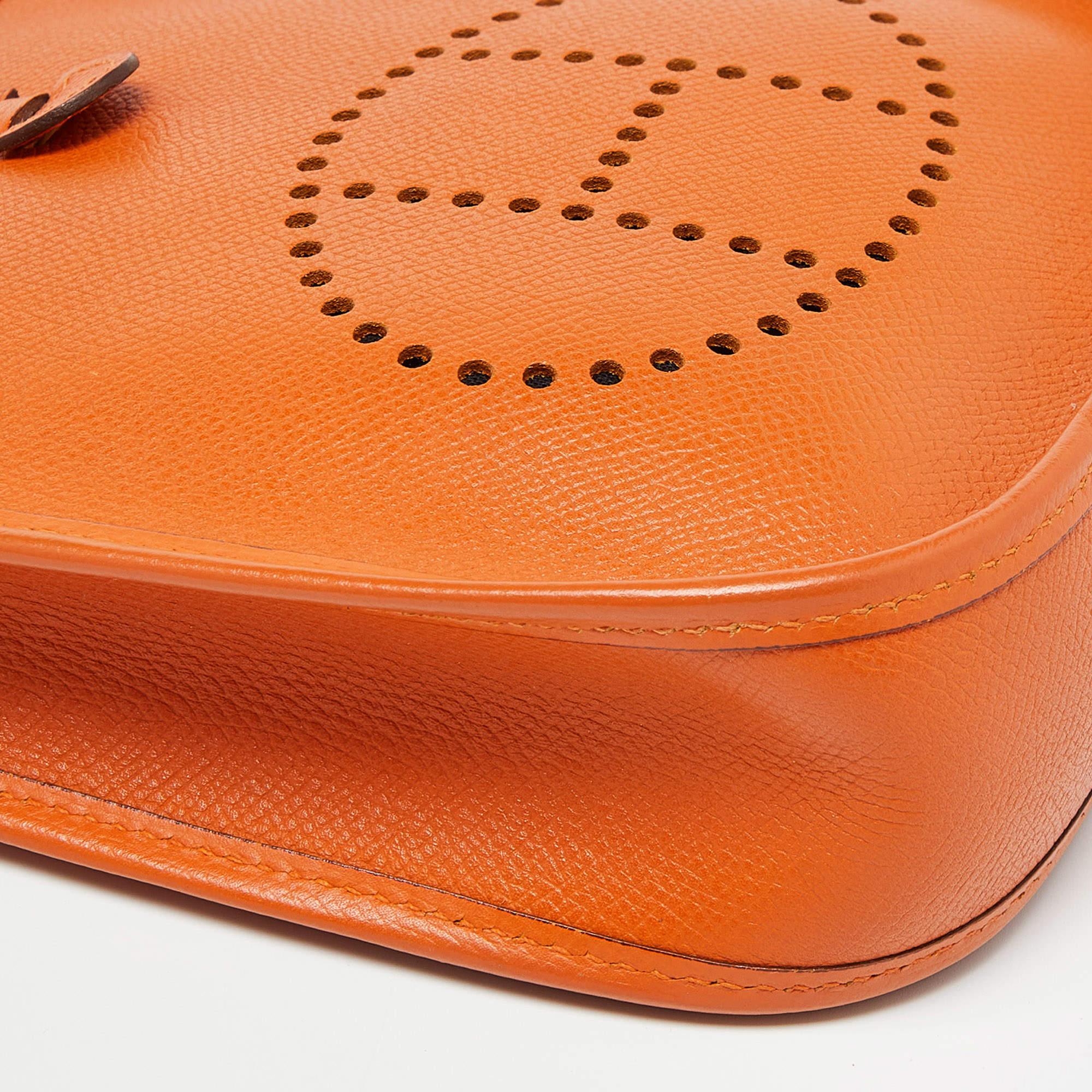 Hermès Orange Epsom Leather Evelyne TPM Bag 3