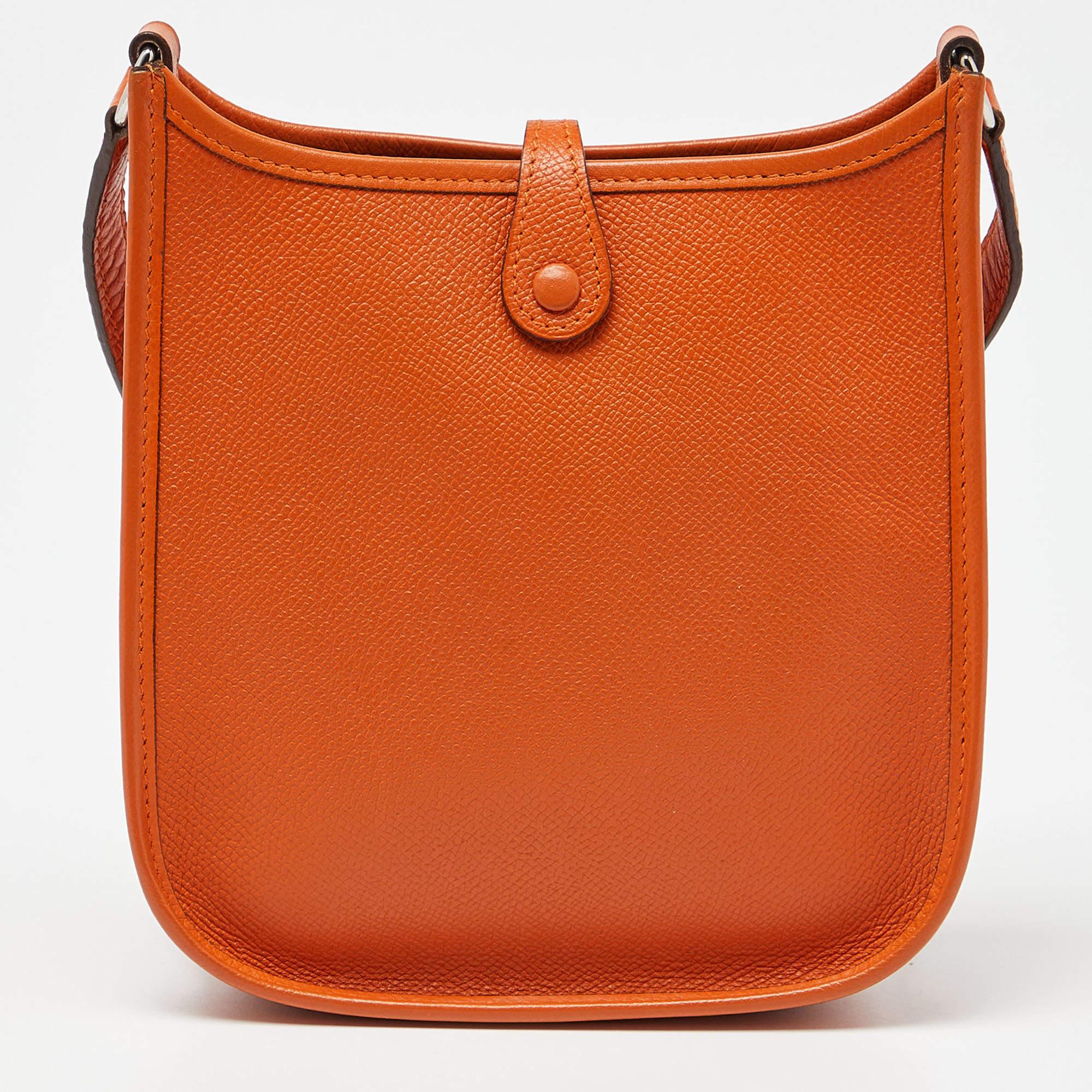 Hermès Orange Epsom Leather Evelyne TPM Bag 4