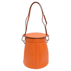 Hermes Orange Epsom Leather Farming Bucket Bag