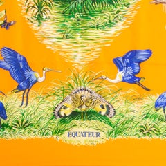 Hermes orange EQUATEUR 90 silk WASH Scarf
