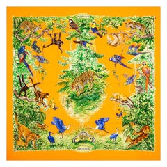 Hermès orange EQUATEUR 90 foulard en soie WASH