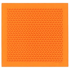 HERMES Orange Equestrian Equine Jump Print Stripe Silk Twill Square Scarf