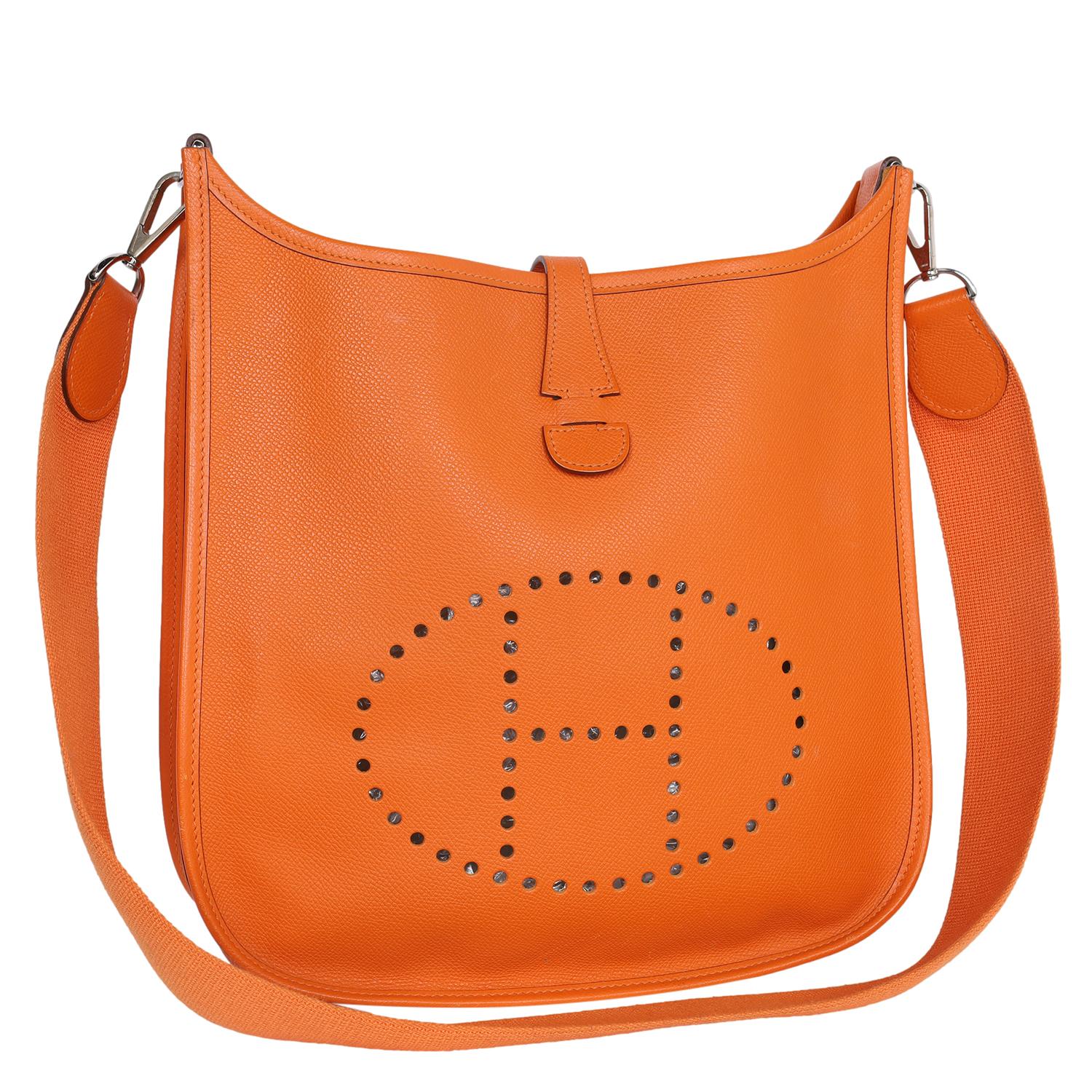 Hermes Orange Evelyne I Leather Shoulder Bag In Good Condition For Sale In Salt Lake Cty, UT