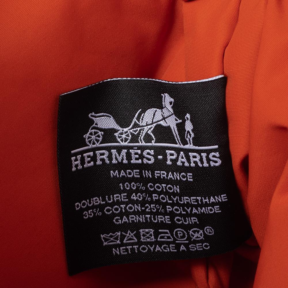 Hermes Orange Feu Canvas Bolide Mini Travel Case In Excellent Condition In Dubai, Al Qouz 2