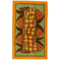 Hermès Serviette de plage orange en forme de poisson