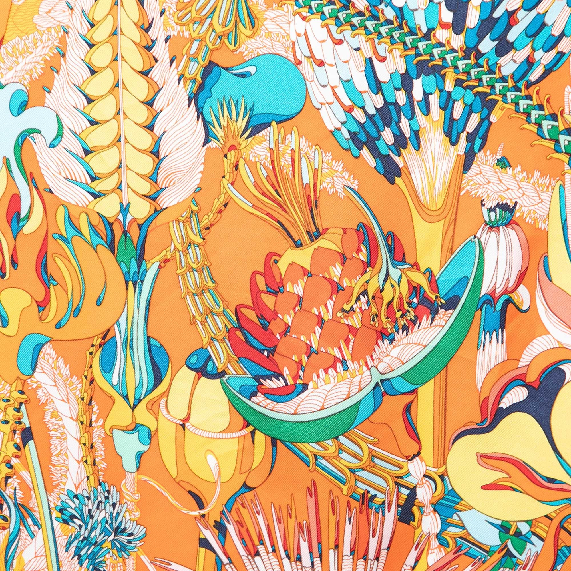 An essential Hermès accessory, the label's scarves are as iconic as any other creation from the brand and are collector's favorites. This rendition is carefully cut from luxurious silk and designed with the Foliage print, portraying multiple vivid