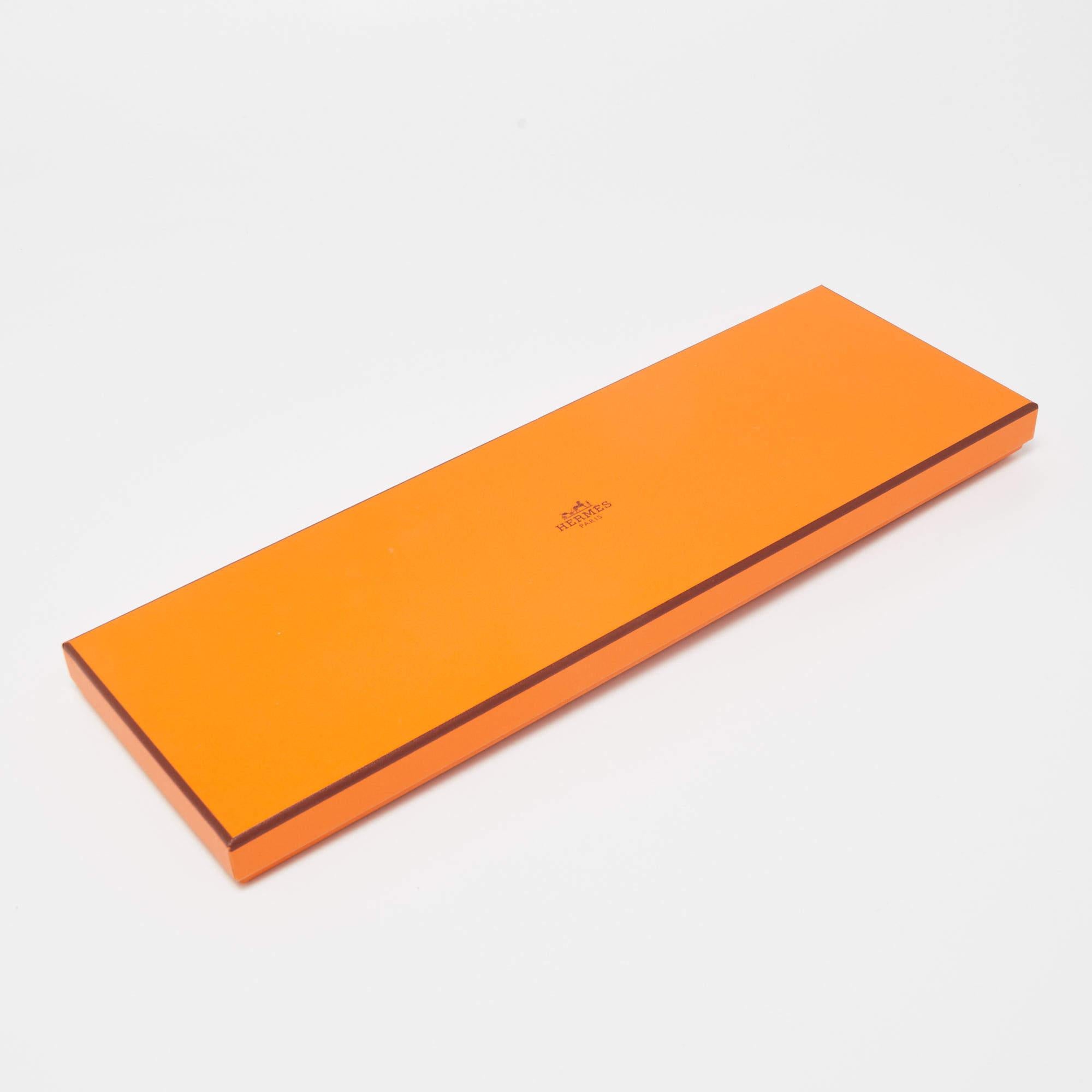 Men's Hermès Orange Glenan Twillbi Printed Silk Slim Tie