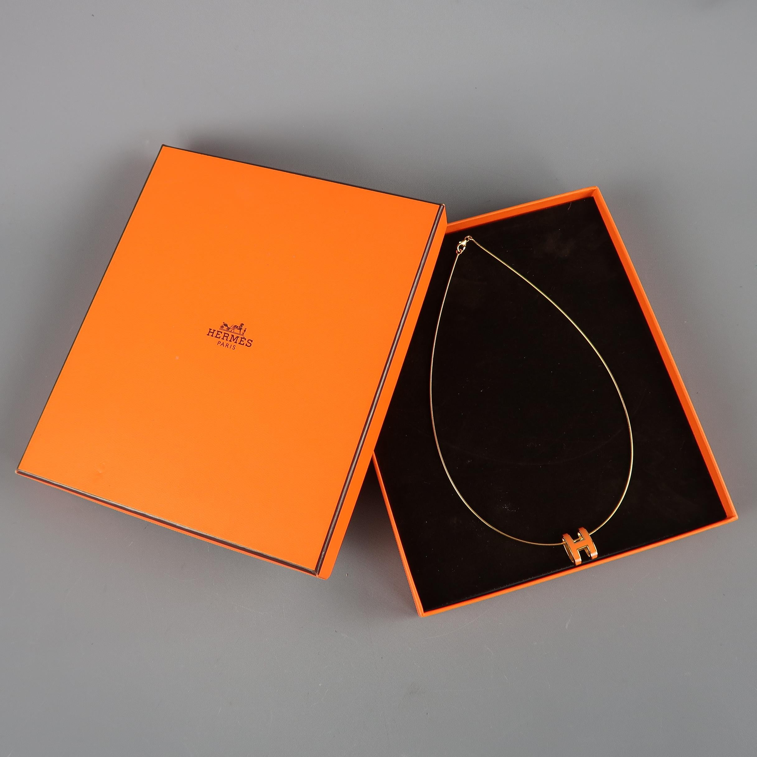 hermes orange necklace