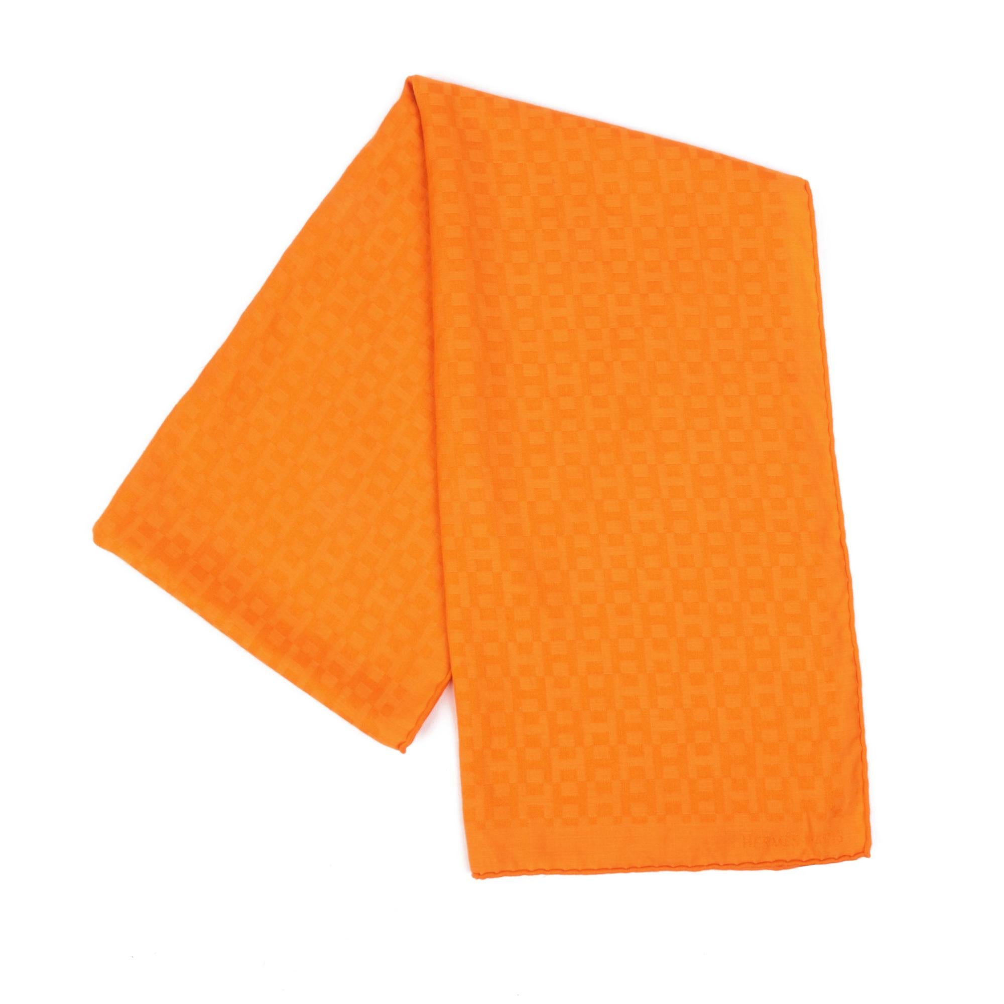 Women's Hermès Orange H Cashmere, Wool & Silk Equip'H 180 Scarf